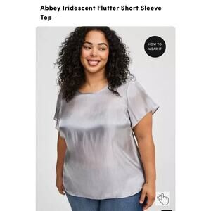 Torrid Abbey Iridescent Flutter Short Sleeve Top - Size 2 (18/20) **